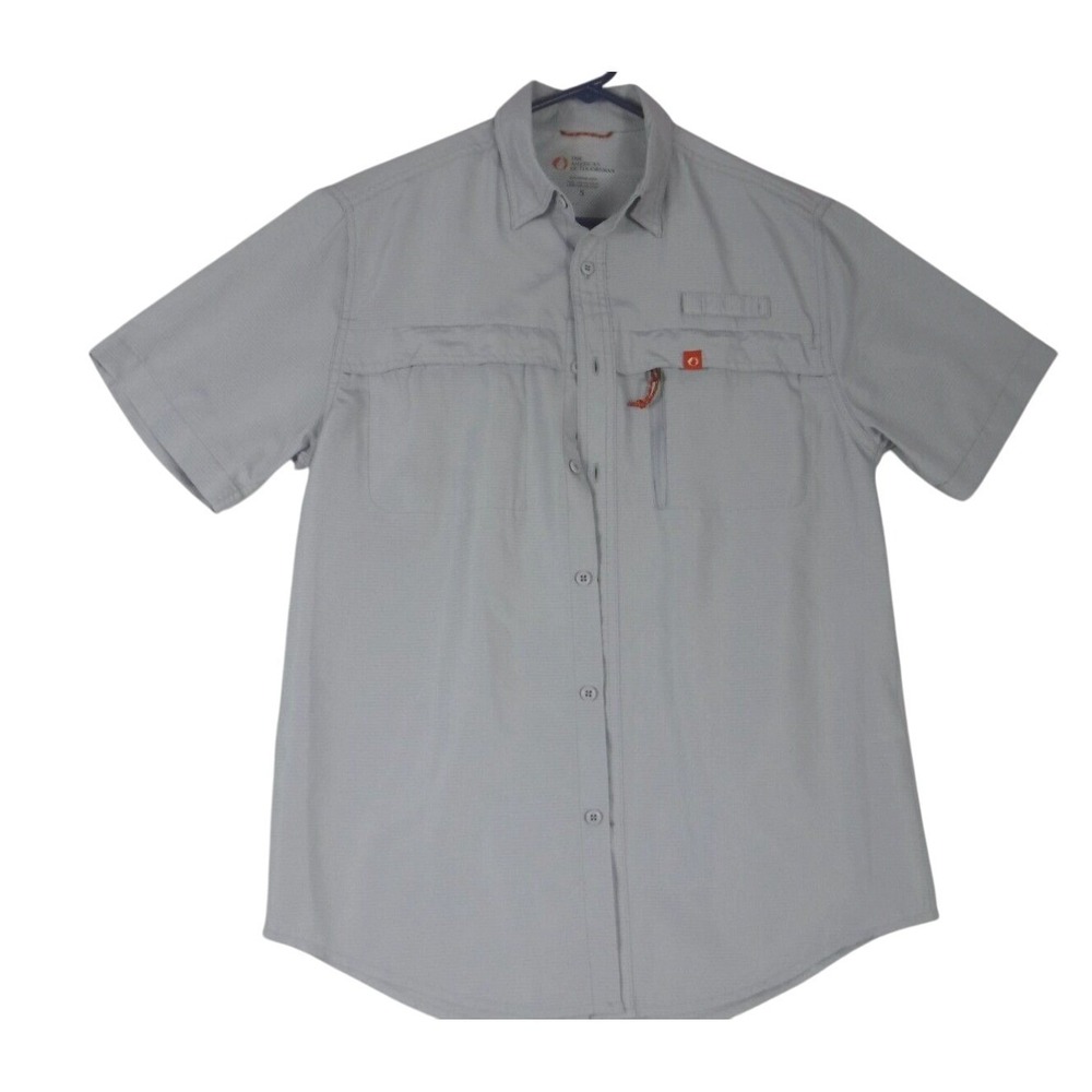 The‎ American Outdoorsman Mens Small Vented Fishing Shirt Short Sleeve Fog Grey